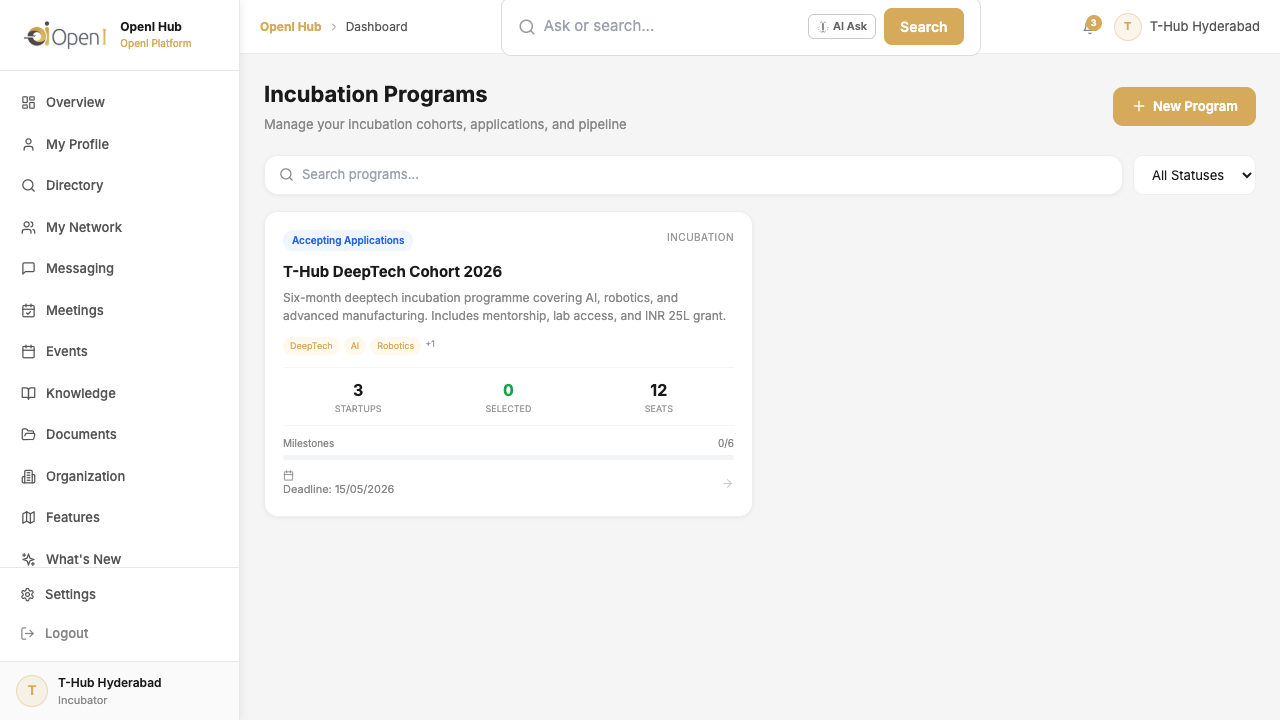 Incubation Programs